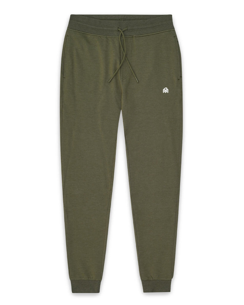 Fleece Joggers - Branded-Olive Green-Front