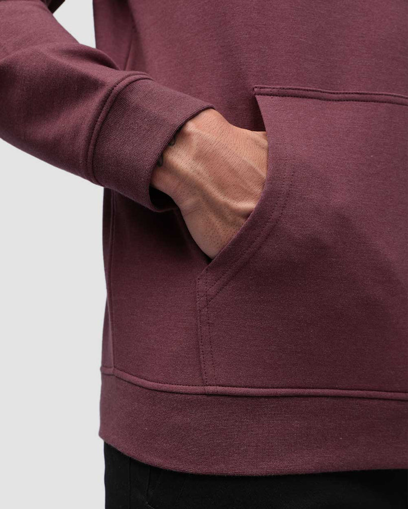 Pullover Hoodie (Classic Pocket) - Non-Branded-Maroon-Detail