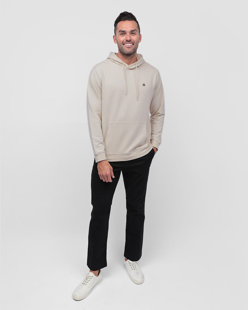 Pullover Hoodie (Classic Pocket) - Branded-Beige-Full--Zach---L