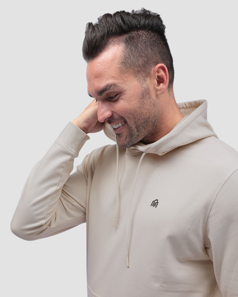 Pullover Hoodie (Classic Pocket) - Branded-Beige-Lifestyle--Zach---L