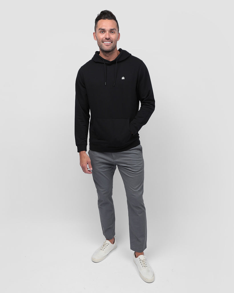 Pullover Hoodie (Classic Pocket) - Branded-Black-Full--Zach---L