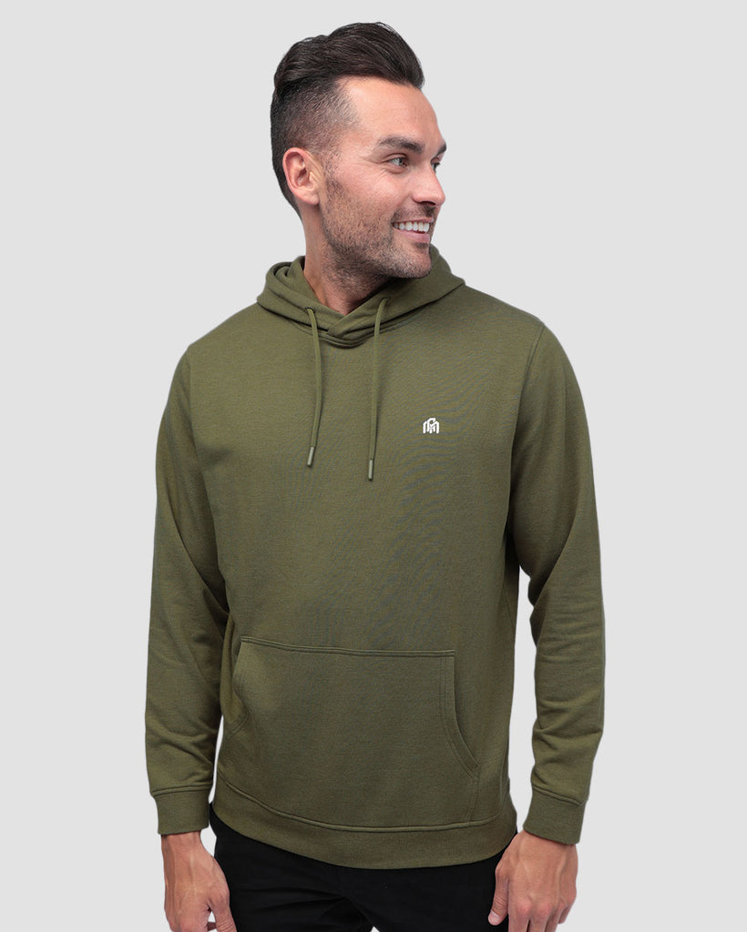 Pullover Hoodie (Classic Pocket) - Branded-Olive Green-Front--Zach---L