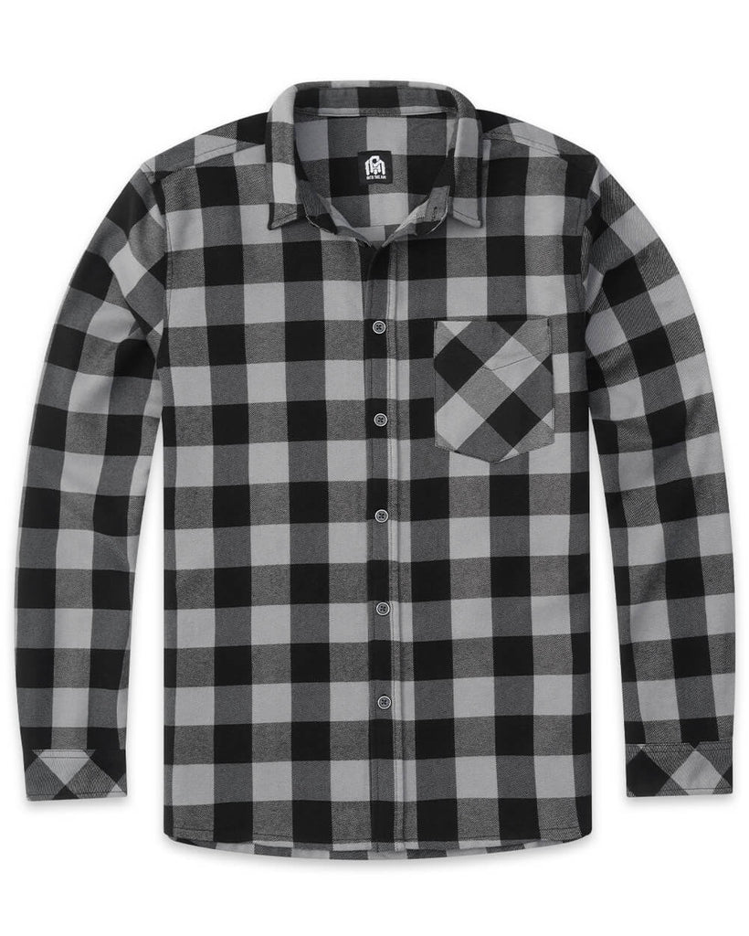 Long Sleeve Flannel-Checker Black/Grey-Front