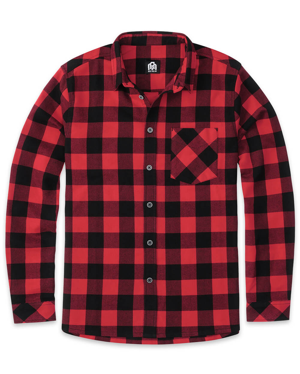 Long Sleeve Flannel-Checker Black/Red-Front