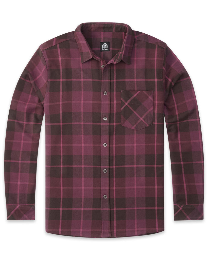 Long Sleeve Flannel-Plaid Maroon-Front