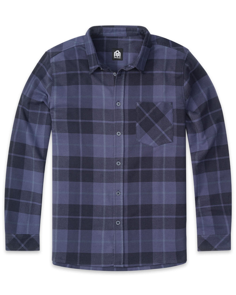 Long Sleeve Flannel-Plaid Navy-Front