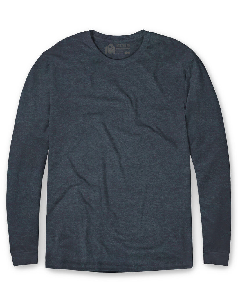 Essential Long Sleeve Tee-Navy-Front