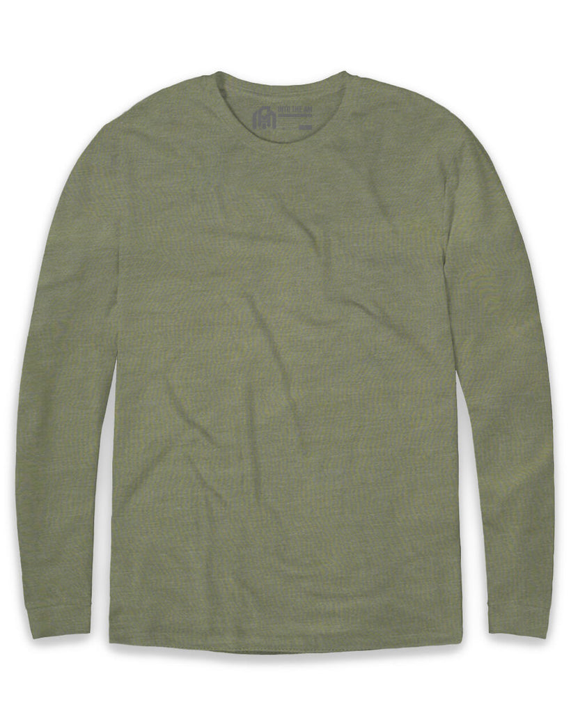 Essential Long Sleeve Tee-Olive Green-Front
