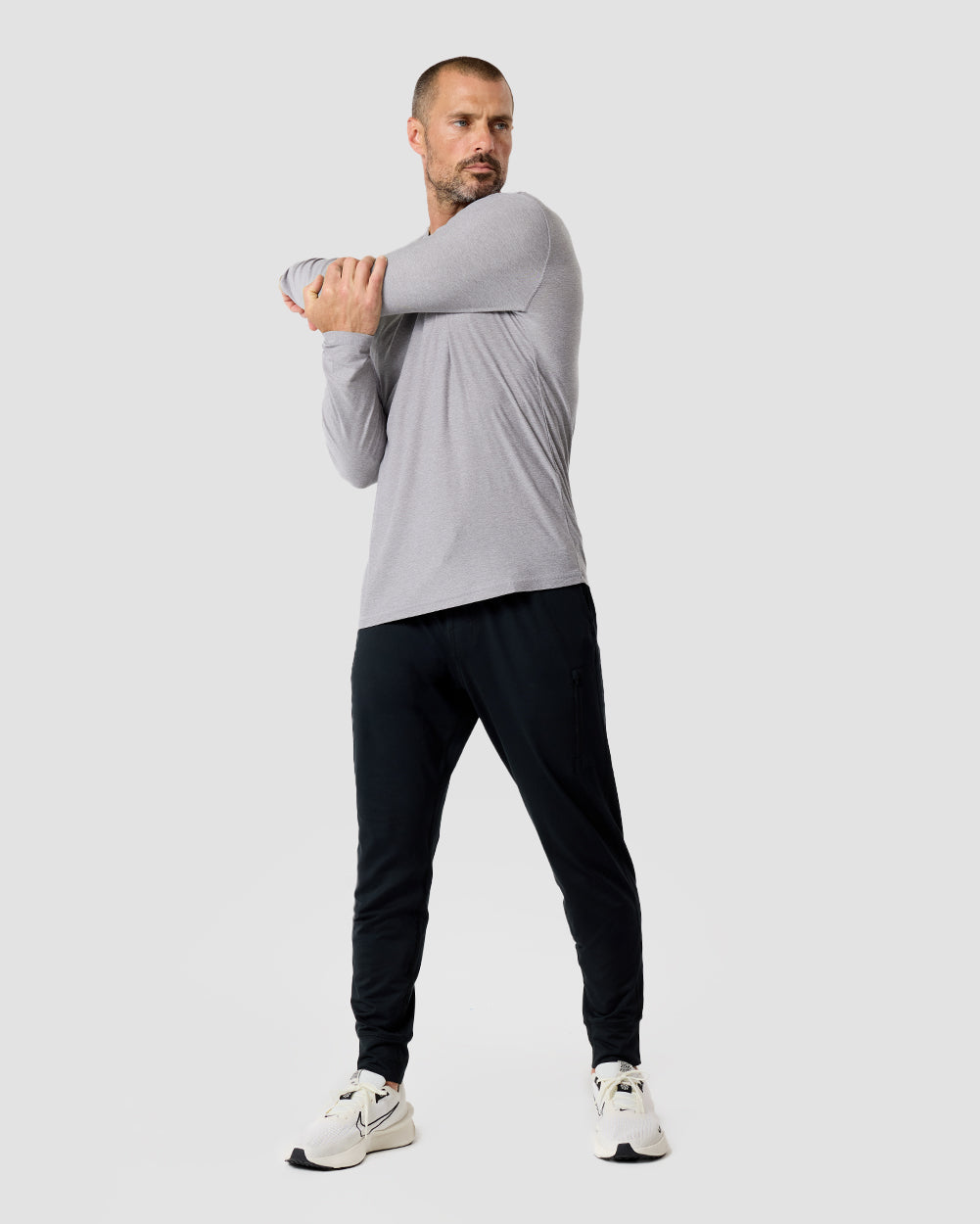 Long Sleeve Active Tee - Non-Branded-Grey-Regular-Full--Model---L