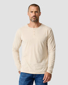 Long Sleeve Henley Tee - Non-Branded-Beige-Regular-Front--Zac---L