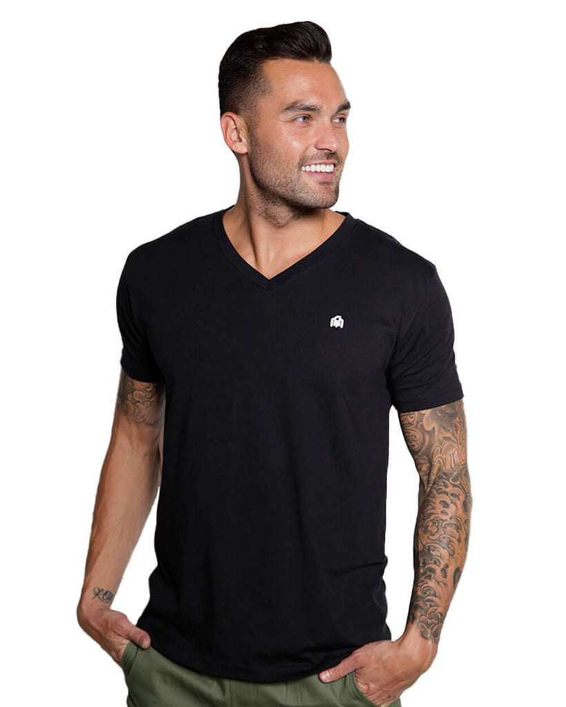 V-Neck Tee-Black