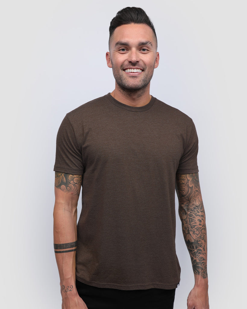 Basic Tee - Non-Branded-Brown-Front--Zach---L
