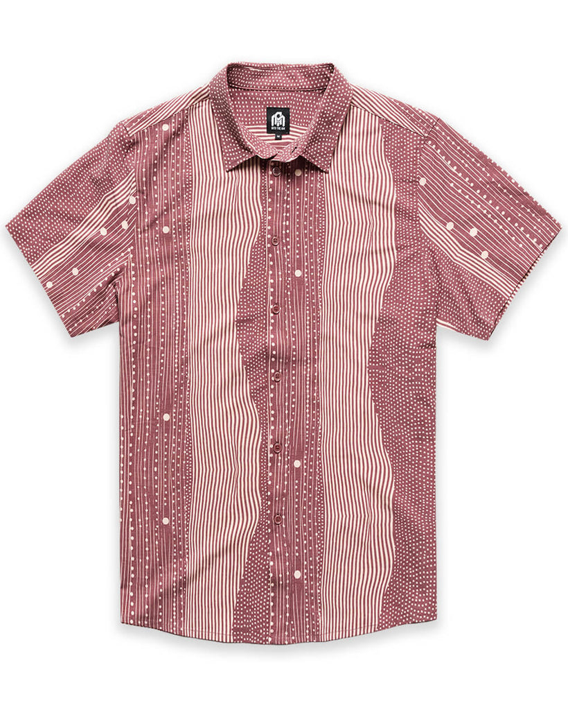Relaxed Button Up - Non-Branded-Maroon Stripe Dot-Regular-Mock--Alex---M