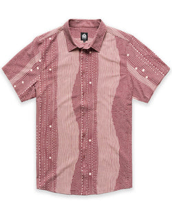 Relaxed Button Up - Non-Branded-Maroon Stripe Dot-Regular-Mock--Alex---M