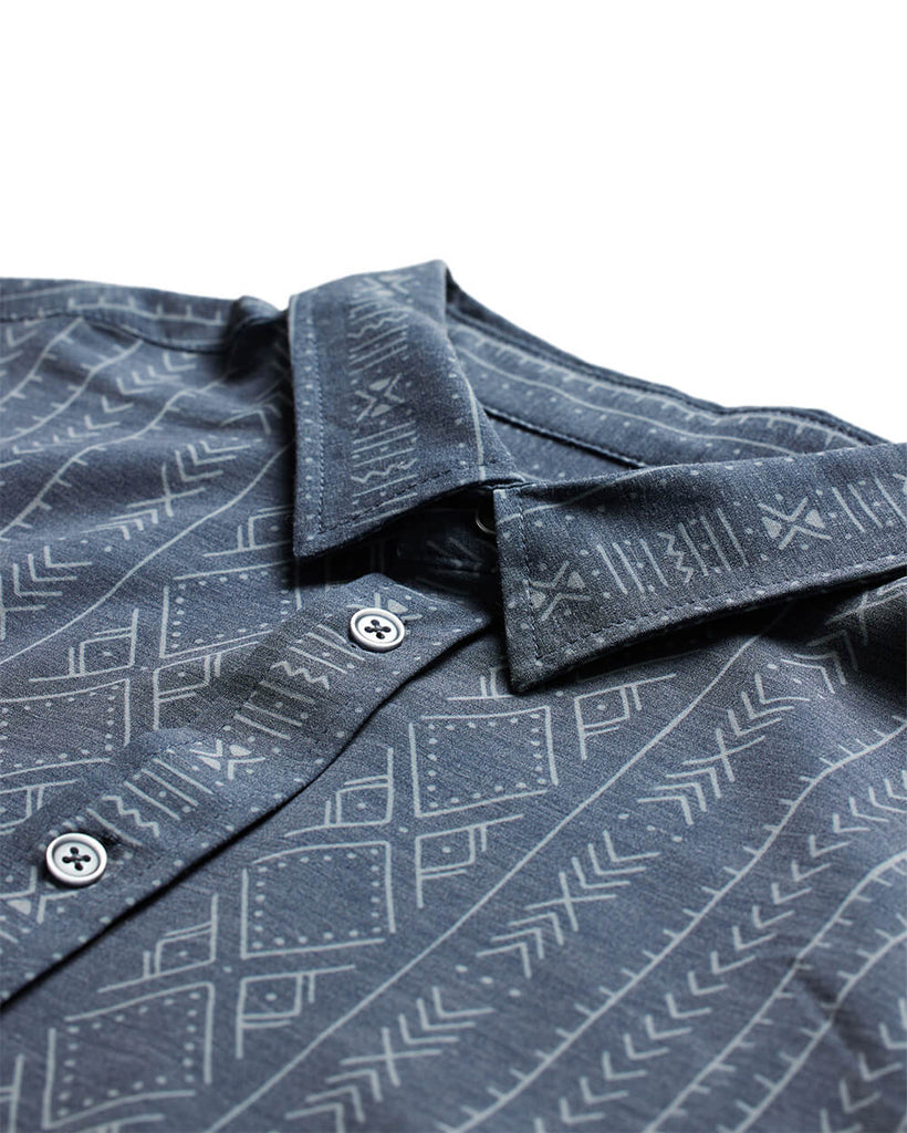 Relaxed Button Up - Non-Branded-Navy Tribal-Regular-Detail 3--Alex---M