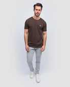 Henley Tee - Branded-Brown-Regular-Full--Model---Size