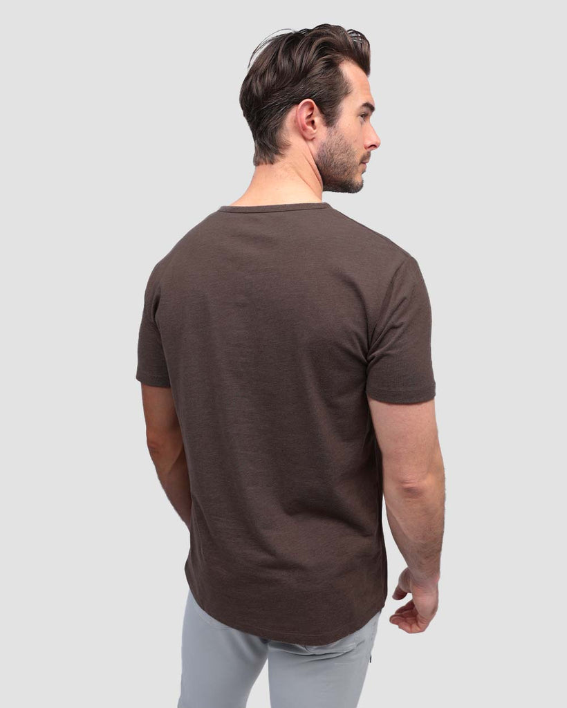 Henley Tee - Non-Branded-Brown-Back--Alex---M