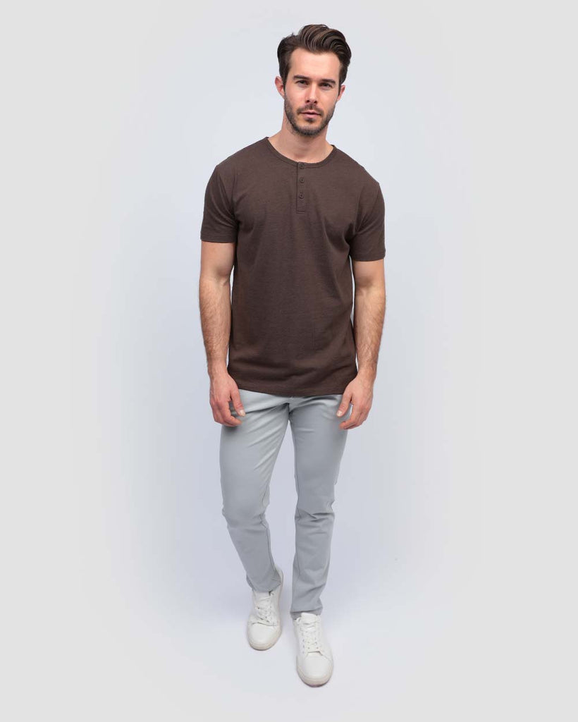 Henley Tee - Non-Branded-Brown-Full--Alex---M