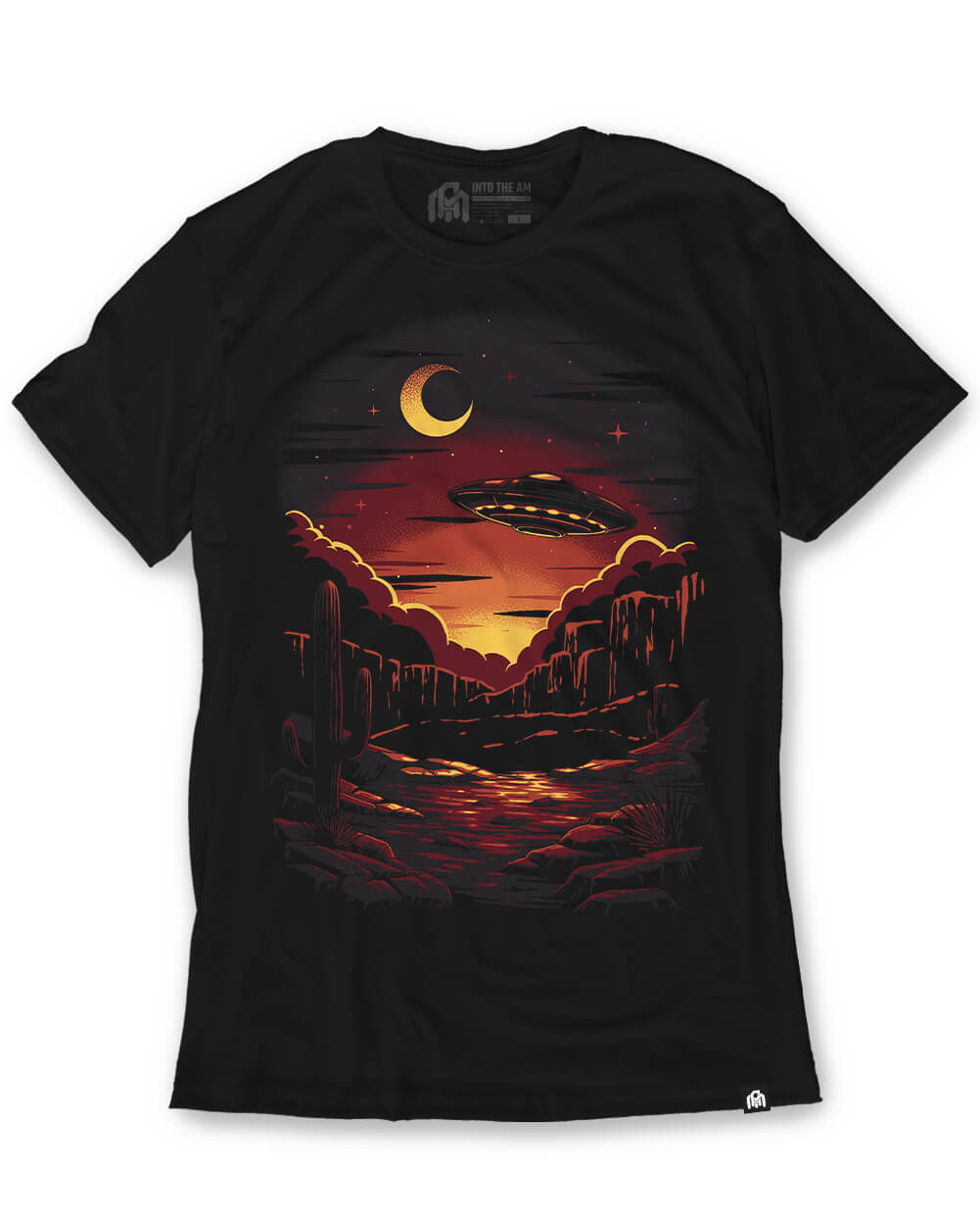 Moonlit Arrival Tee-Black-Regular-Mock--Model---M
