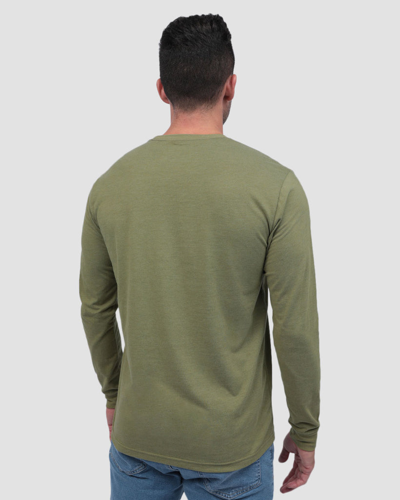 Essential Long Sleeve Tee-Olive Green-Back--Zach---L