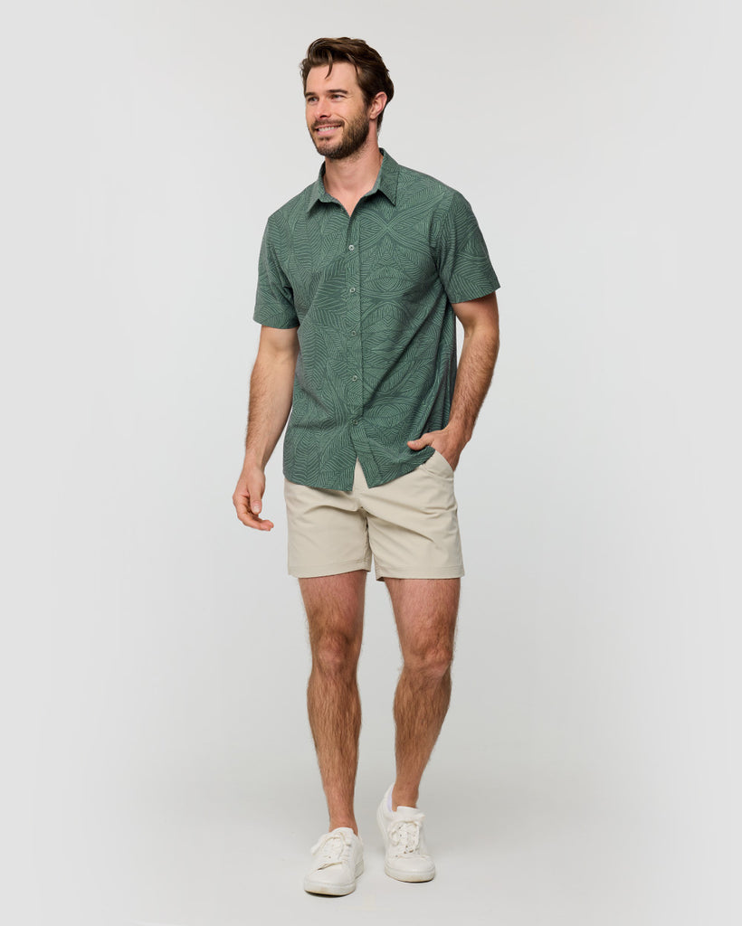 Relaxed Button Up - Non-Branded-Green Leaf-Regular-Full--Alex---M
