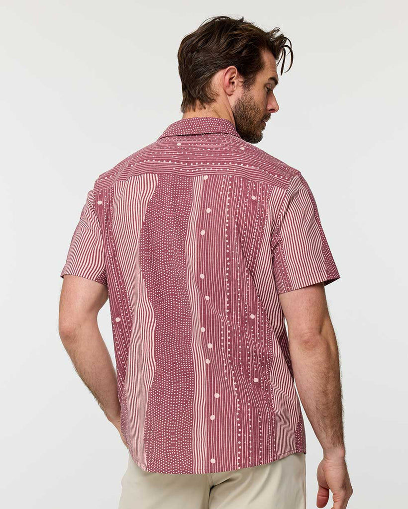 Relaxed Button Up - Non-Branded-Maroon Stripe Dot-Regular-Back--Alex---M