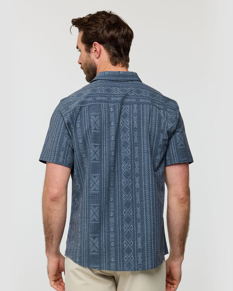 Relaxed Button Up - Non-Branded-Navy Tribal-Regular-Back--Alex---M