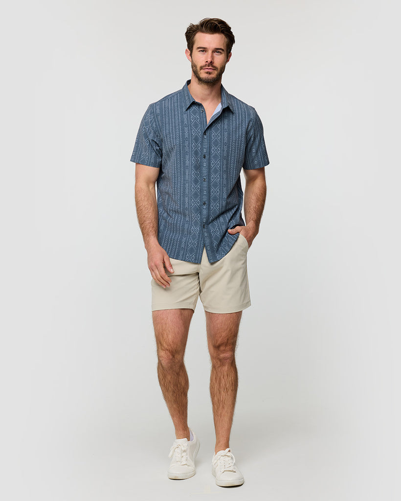 Relaxed Button Up - Non-Branded-Navy Tribal-Regular-Full--Alex---M