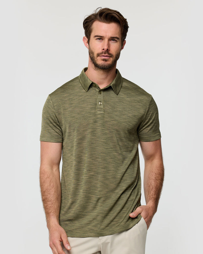 Performance Polo - Non-Branded-Olive Green-Regular-Front--Alex---M