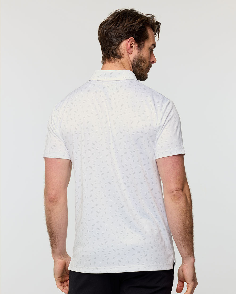 Performance Polo - Non-Branded-White Dashes-Regular-Back--Alex---M