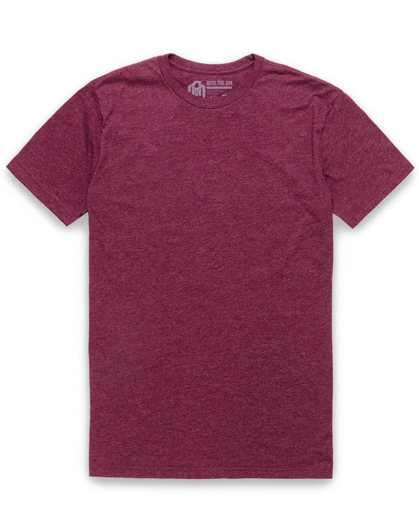 Basic Tee - Non-Branded-Heather Maroon-Regular-Mock--Nico---L