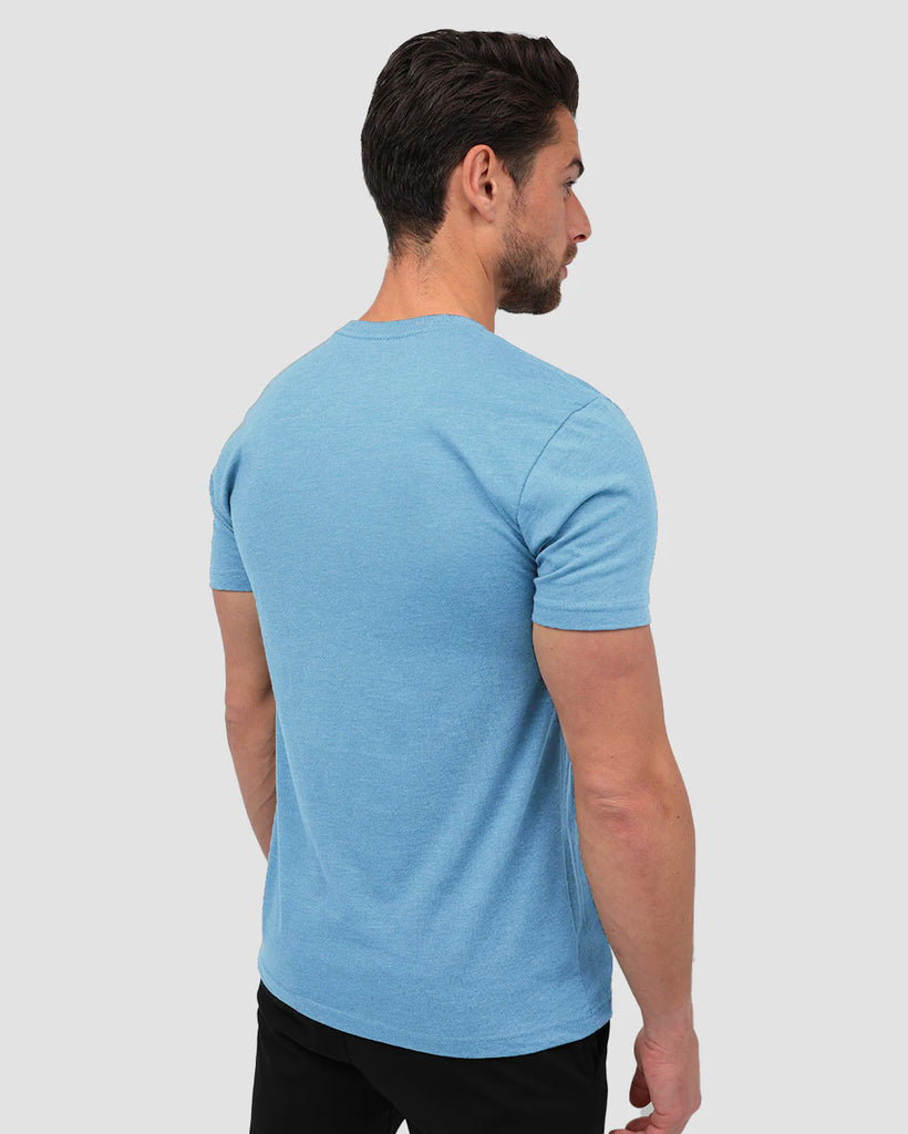 Basic Tee - Non-Branded-Heather Columbia Blue-Back--Tom---M