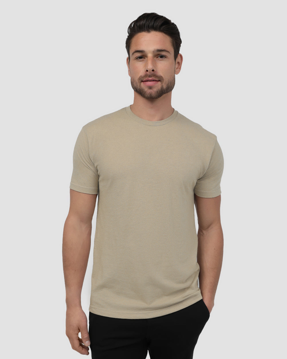 Basic Tee - Non-Branded-Regular-Heather Tan-Front--Tom---M