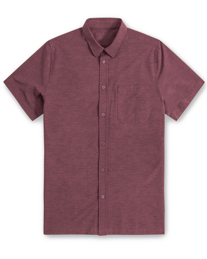 Button Up - Non-Branded-Maroon-Front