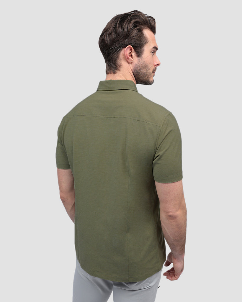 Button Up - Non-Branded-Olive Green-Back--Alex---M