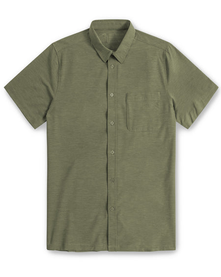 Button Up - Non-Branded-Olive Green-Front