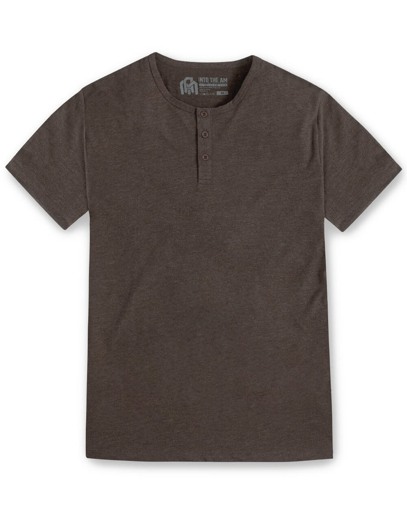 Henley Tee - Non-Branded-Brown-Front