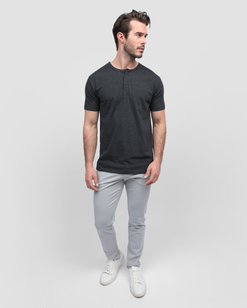 Henley Tee - Non-Branded-Charcoal-Full--Alex---M