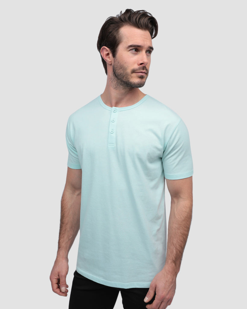 Henley Tee - Non-Branded-Light Blue-Front--Alex---M