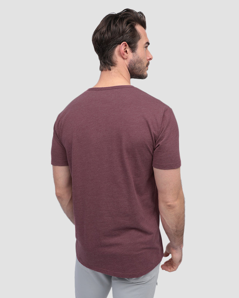 Henley Tee - Non-Branded-Maroon-Back--Alex---M