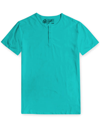 Henley Tee - Non-Branded-Tahiti Blue-Regular-Mock--Alex---M