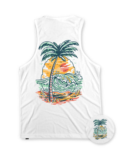 Pineapple Paradise Tank-White-Regular-Mock--Model---M