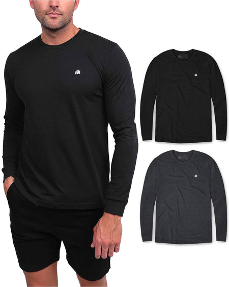 Long Sleeve Tee 2-Pack - Branded-Black/Charcoal
