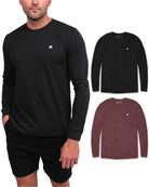 Long Sleeve Tee 2-Pack-Black/Maroon