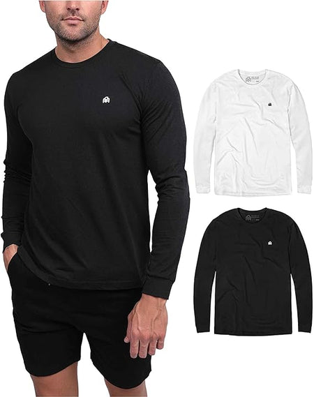 Long Sleeve Tee 2-Pack - Branded-Black/White