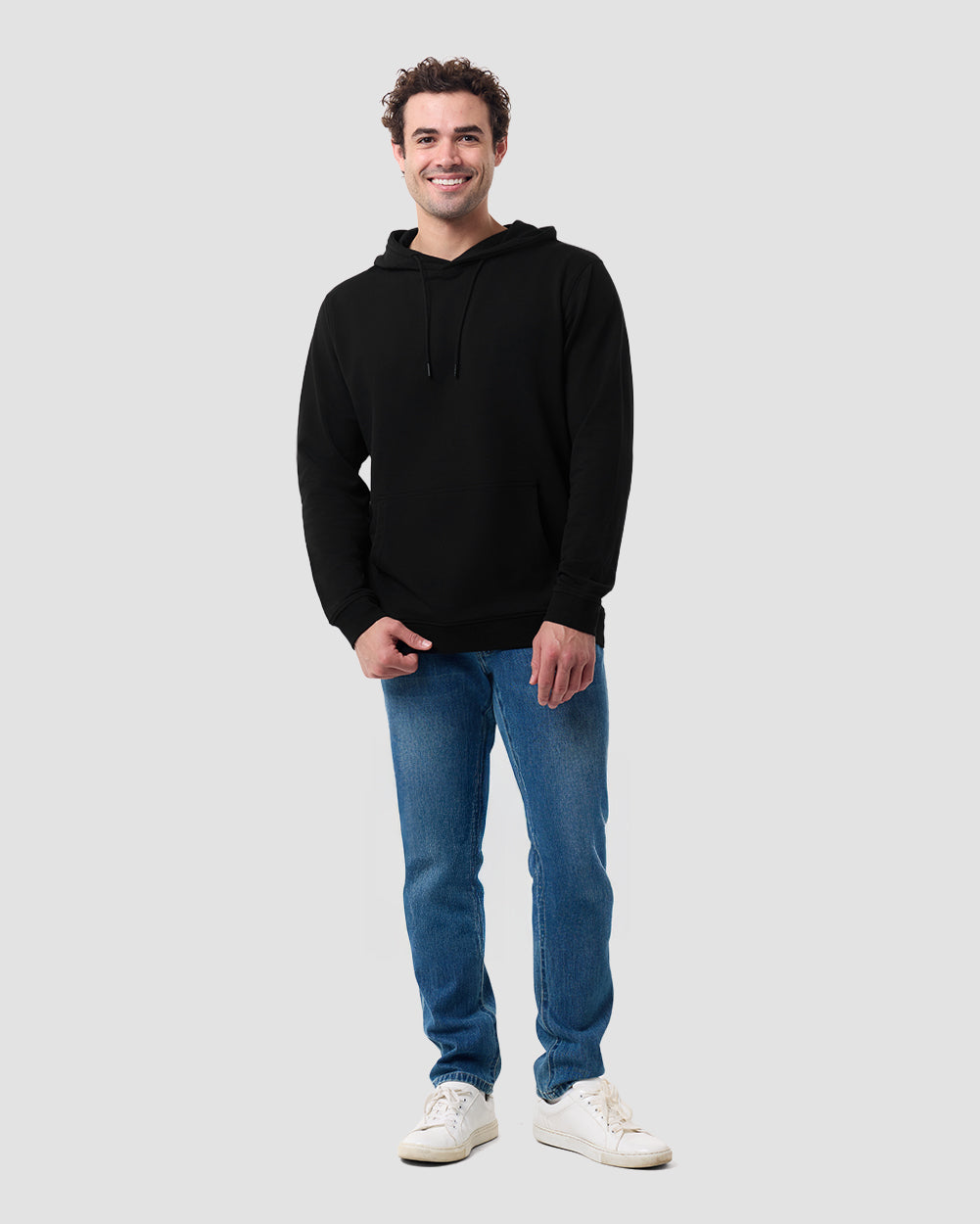 Pullover Hoodie (Classic Pocket) - Non-Branded-Black-Regular-Full--Model---L