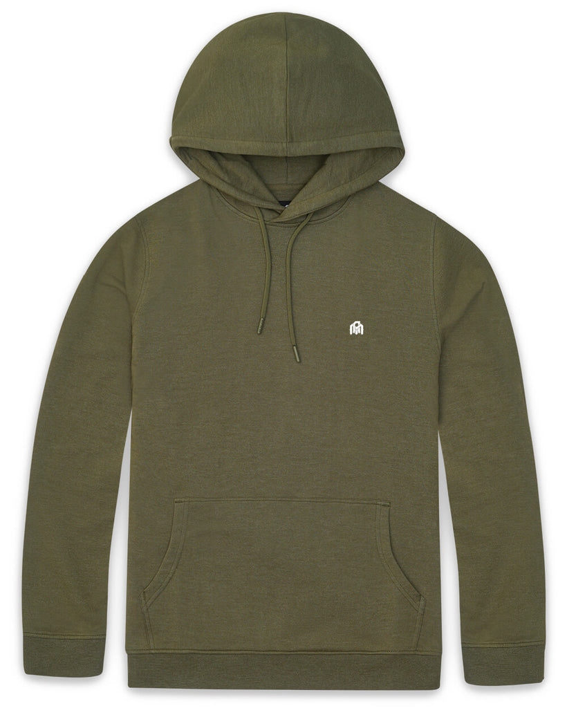 Pullover Hoodie (Classic Pocket) - Branded-Olive Green-Front