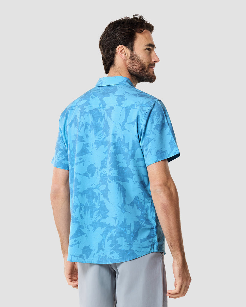 Relaxed Button Up - Non-Branded-Blue Abstract Floral-Regular-Back--Clayton---M