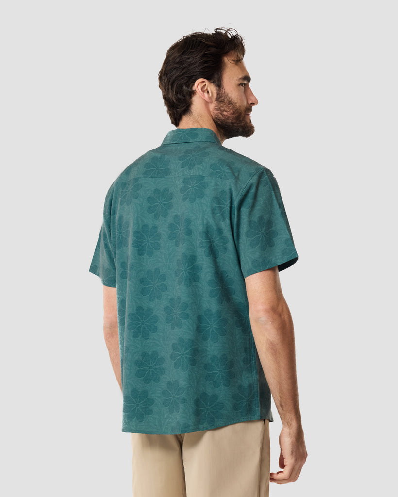 Relaxed Button Up - Non-Branded-Green Floral-Regular-Back--Clayton---M