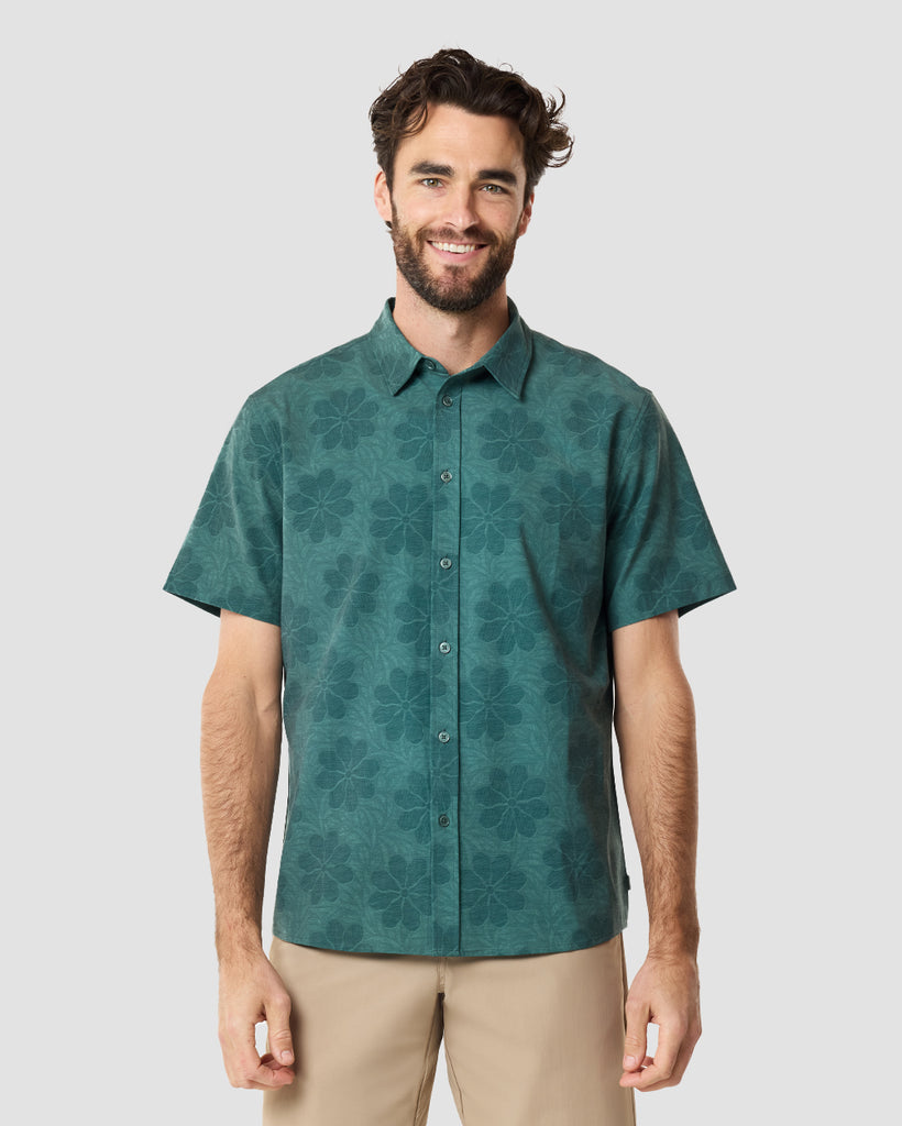 Relaxed Button Up - Non-Branded-Green Floral-Regular-Front2--Clayton---M